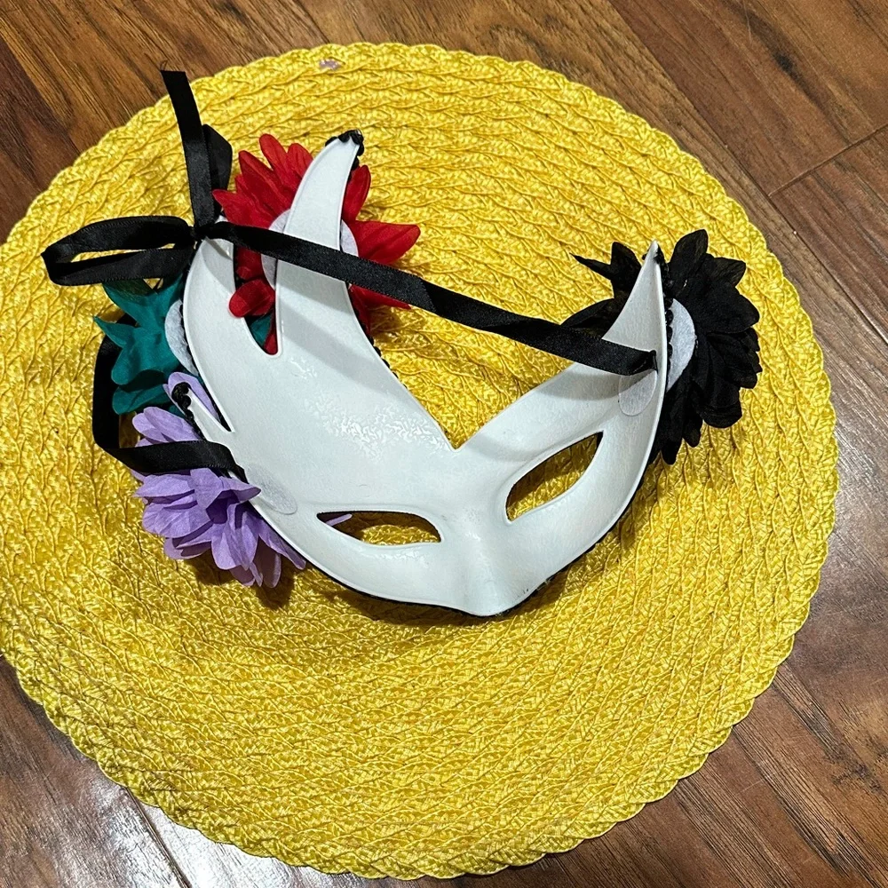 Colorful Floral Embellished Face Mask
